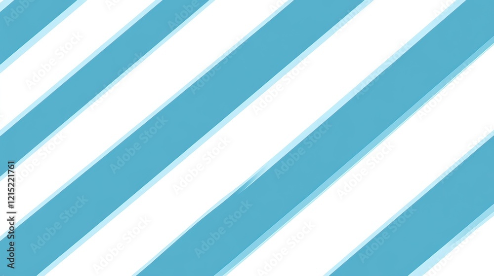 Obraz premium Diagonal light blue stripes, white background, seamless pattern, textile design