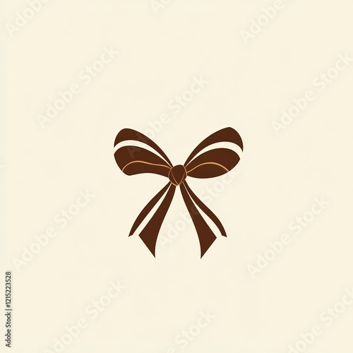 A minimalist logo featuring a stylized ribbon bow, symbolizing elegance, simplicity, and sophistication on a light background