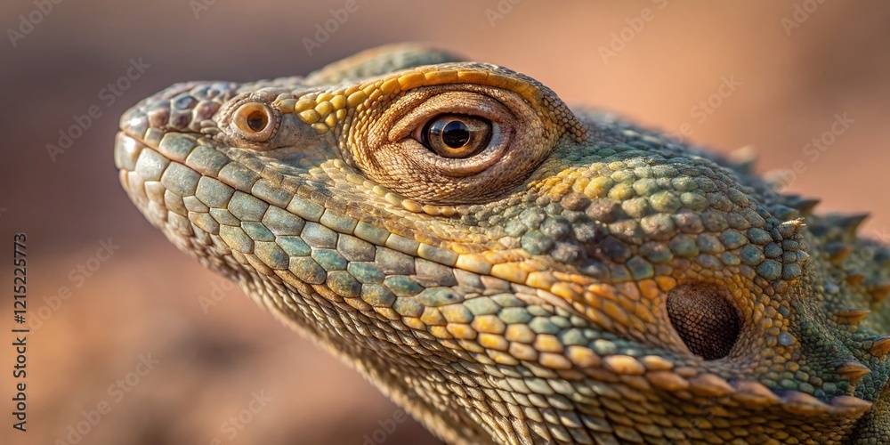 Macro Close-up of Chuckwalla Lizard Eye, Desert Reptile Detail, Scaly Skin Texture Macro Close-up of Chuckwalla Lizard Eye, Desert Reptile Detail, Scaly Skin Texture