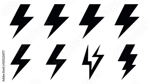  Black Lightning Bolt silhouette Icons