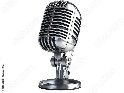 vintage microphone isolated on transparent background