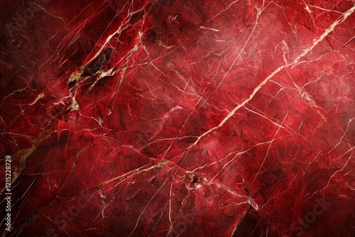 Crimson red marble pattern with white veins. Detailed photo textured background photo