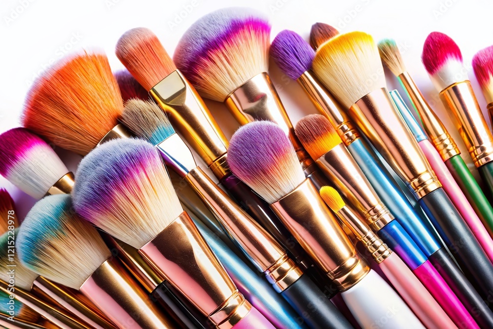 Fototapeta premium Professional Makeup Brushes Isolated on White Background - PNG