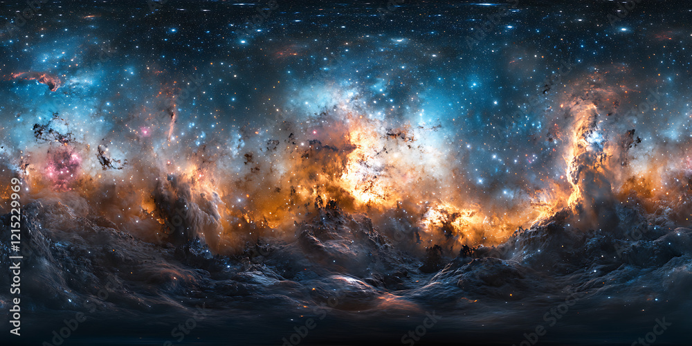 Panorama milky way galaxy with stars and space dust in the universe Panorama milky way galaxy with stars and space dust in the universe