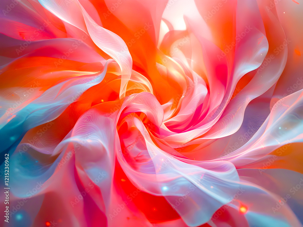 Obraz premium Abstract Swirling Fabric Texture in Vibrant Hues.
