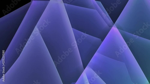 Abstract Mountain Range Artwork, Purple-Blue Fractal Pattern, Geometric Abstraction on Dark Background for Aesthetic Expression or Symbolic Representation