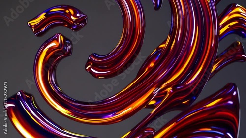 Abstract Wave Art, Glass or Metal Manipulation, Indoor Setting, Showcasing Artistic Talent