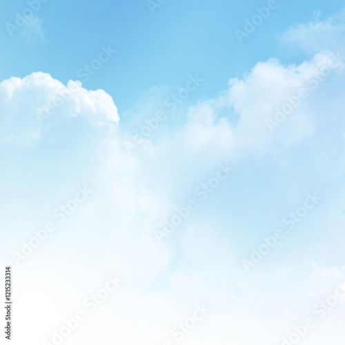 Fototapeta Naklejka Na Ścianę i Meble -  Blue sky with white cloud. The summer heaven is colorful clearing day Good weather and beautiful nature in the morning.