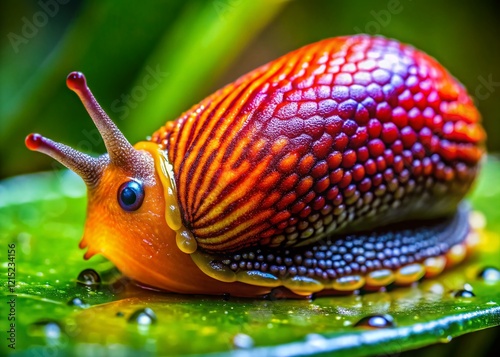 Macro Photography: Arion rufus Slug - Detailed Texture and Vibrant Colors photo