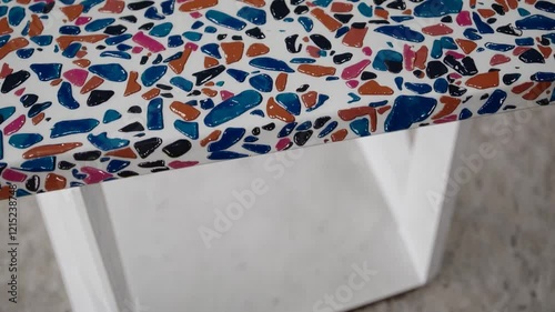 Unique Marble-like Tabletop on Modern Interior Setting, Multi-purpose Seating Area