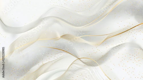 White Fabric Drape with Gold Thread