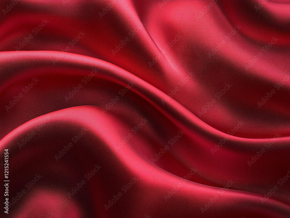 Obraz premium Soft red satin fabric draped elegantly on display