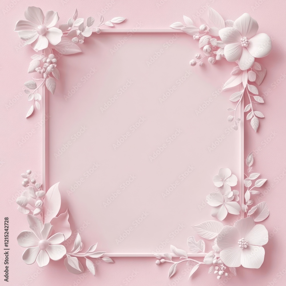 Elegant Pink Floral Frame Design Background Elegant Pink Floral Frame Design Background