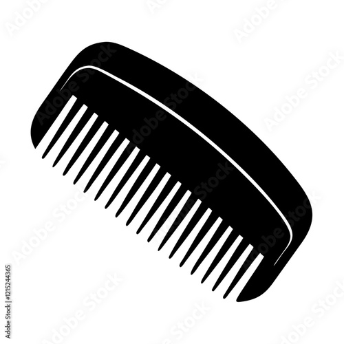 Black comb icon in bold design