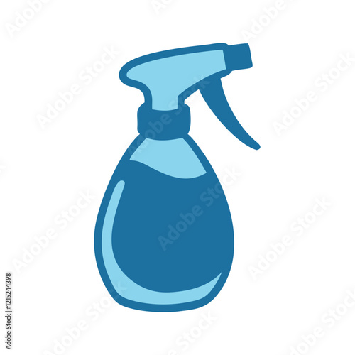 Blue spray bottle icon with rounded body