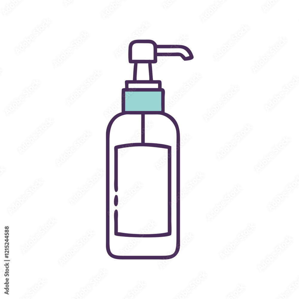 Fototapeta premium Minimalist liquid soap bottle icon outline