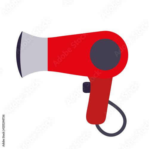 Red and gray hair dryer illustration