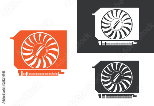graphic card vector silhouette black and white