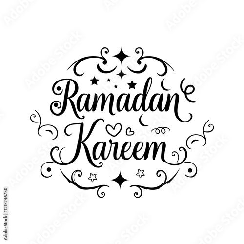 A minimalistic ramadan kareem illustration calligraphy white background.s