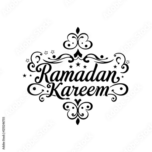 A minimalistic ramadan kareem  calligraphy   white background