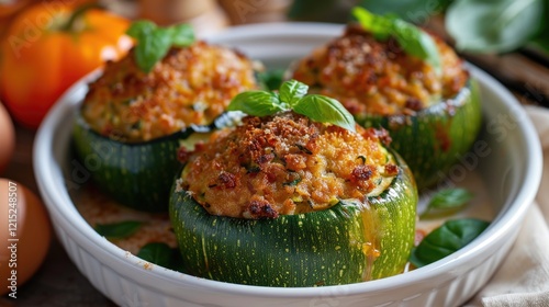 Wallpaper Mural A delicious and healthy stuffed zucchini appetizer, perfect for a meal or as an appetizer. Torontodigital.ca