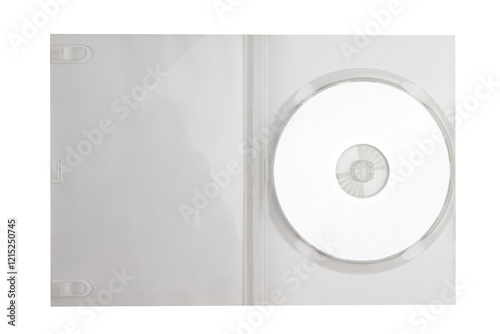Transparent DVD Case with Blank Disc isolated on a White Background