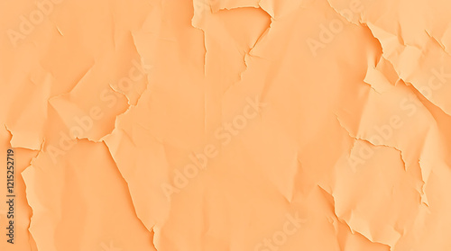 Abstract Wrinkled Peach Paper Texture Background in Soft Tones photo