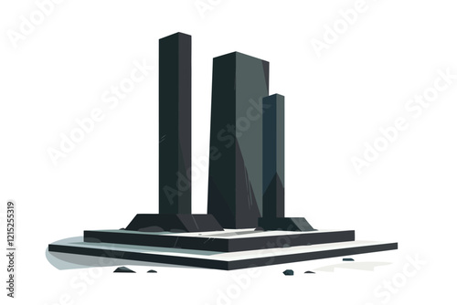 brutalist style monument isolated illustration