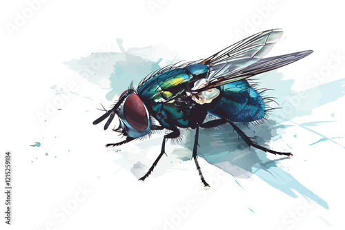 house fly isolated illustration