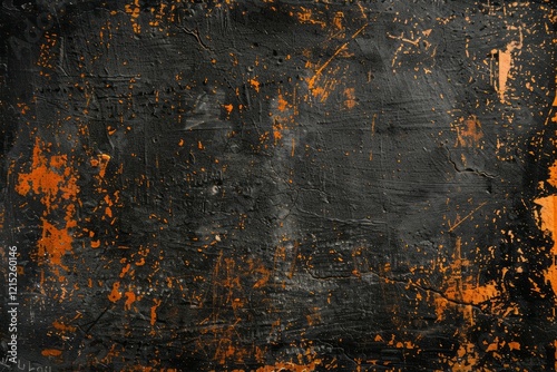 Image of Black and orange rust metal surface. Texture for background usage