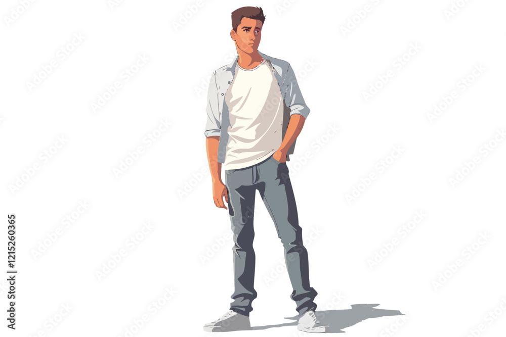 man posing full height isolated illustration man posing full height isolated illustration