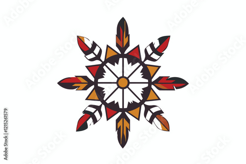 Native American Medicine Wheel isolated illustration