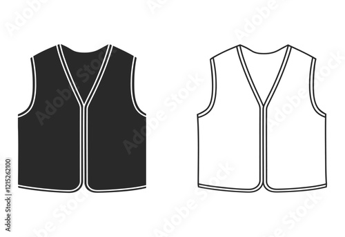 labor vest jacket vector illustration black and white
