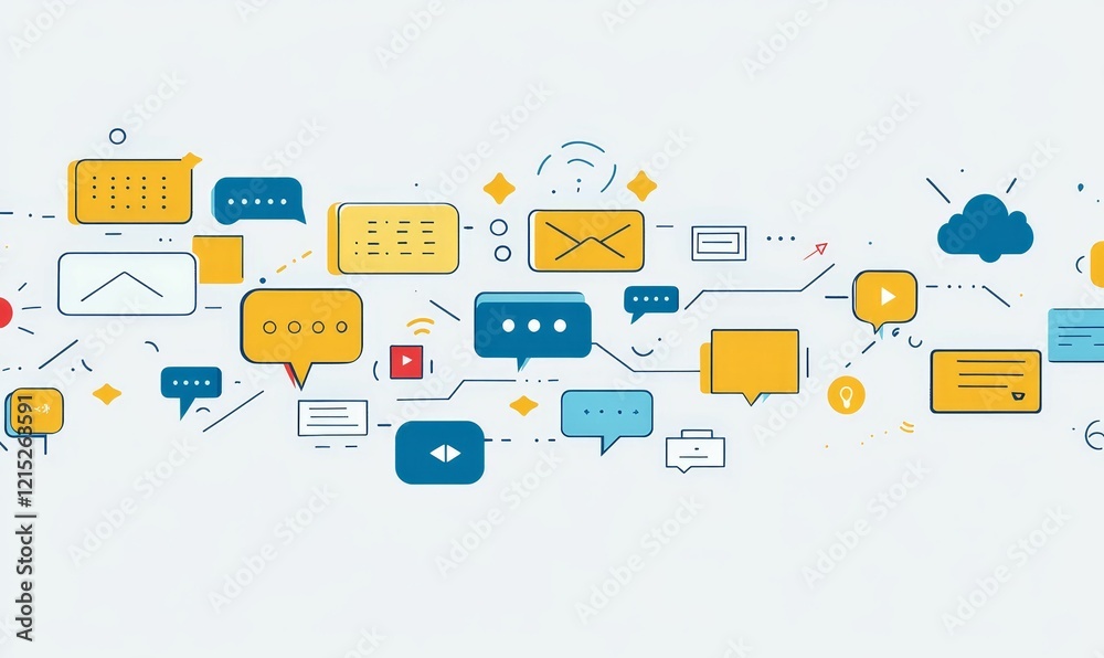 Abstract shapes representing communication and data flow. Abstract shapes representing communication and data flow.