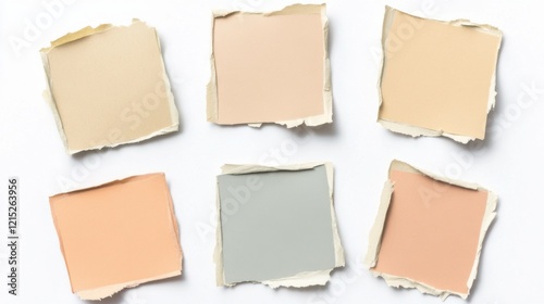 Wallpaper Mural Six pastel toned square kraft paper stickers without text. Torontodigital.ca