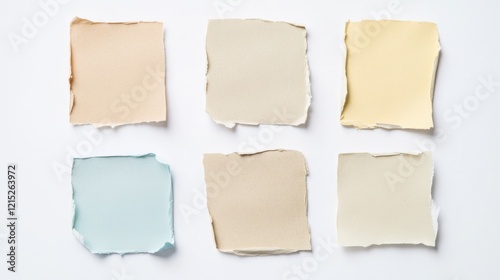 Wallpaper Mural Six pastel toned square kraft paper stickers without text. Torontodigital.ca