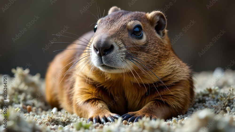 Naklejka premium Photo of a Groundhog. Groundhog Day concept.