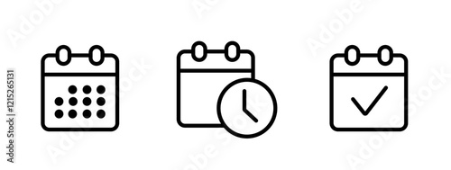 Calendar vector icons. Set of calendar symbols