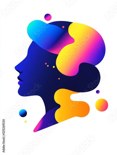 Abstract Mind:  Illustration of Decision Making - Symbolizing thoughts, choices, ideas, creativity, and decisions, this abstract  illustration uses vibrant colors and fluid shapes to depict the comple photo