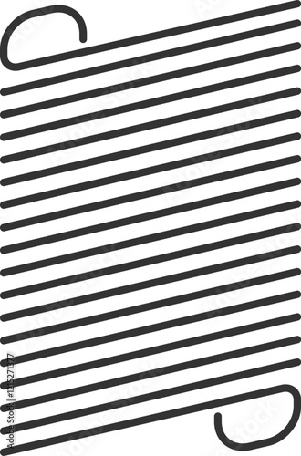 Close up of a metal spiral spring with regularly spaced coils, creating a flexible and resilient structure, isolated on a white background, ideal for industrial design or engineering concepts