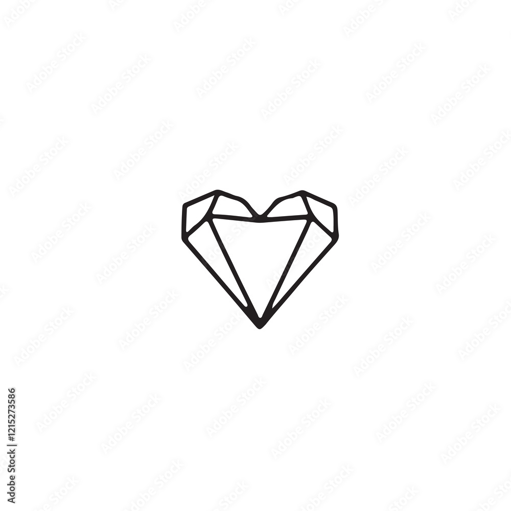A low-angle perspective, bathed in warm golden hour light, reveals a timeless and elegant geometric Valentine's Day logo on a white background. A low-angle perspective, bathed in warm golden hour light, reveals a timeless and elegant geometric Valentine's Day logo on a white background.