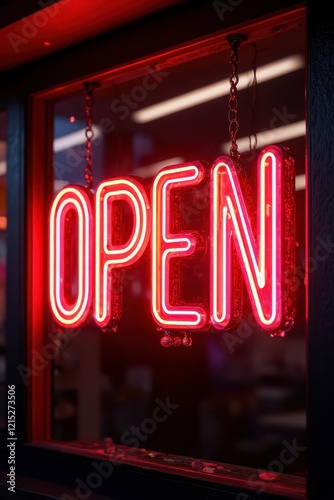 a neon sign that says open