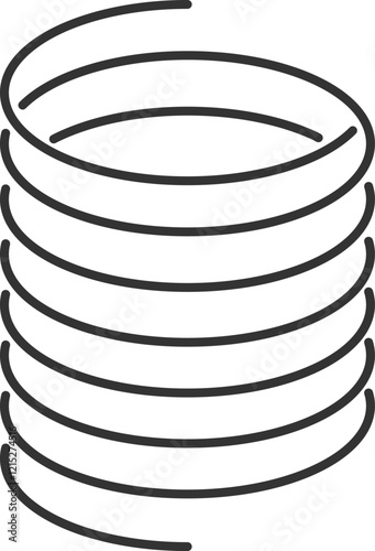 Metal spiral spring, metallic coils, motor machine spiral sign, wire springs and steel curved flexible coils, linear spirals silhouette isolated vector icon