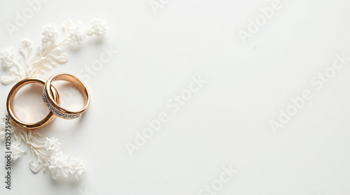 wedding rings minimalist wedding banner, greeting card