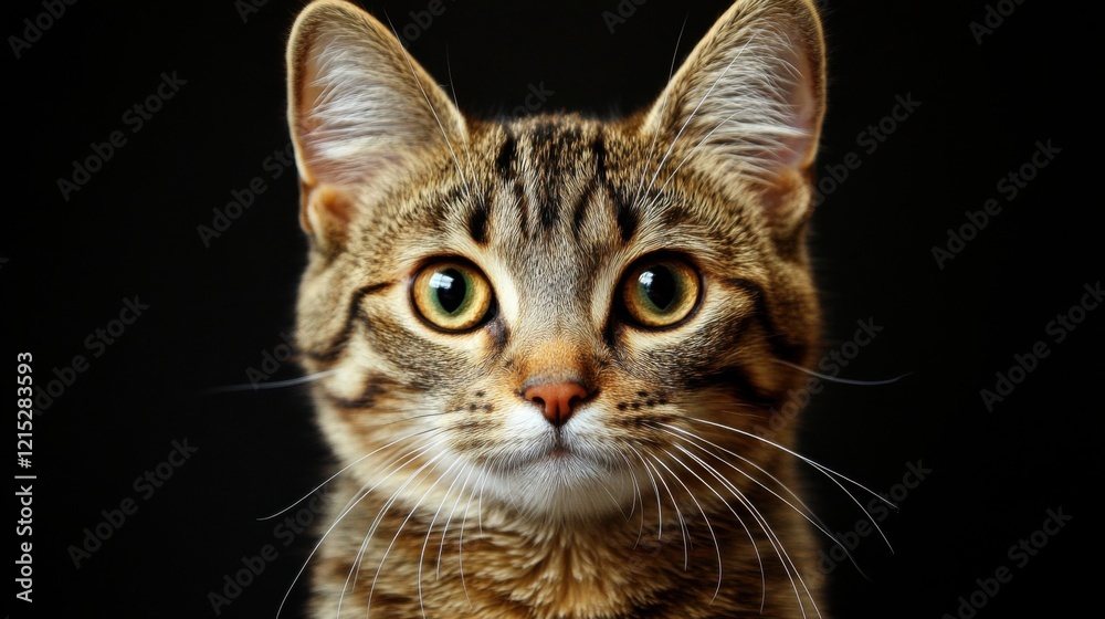 Fototapeta premium Friendly Cat Portrait with High Contrast Background