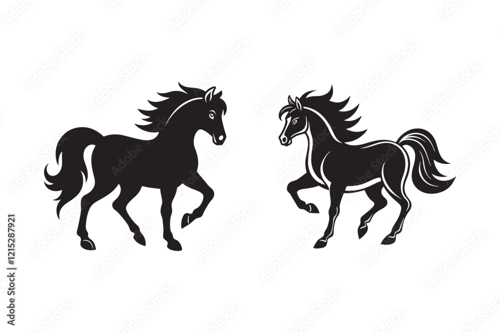 Horse silhouette Vector Bundle illustration Horse silhouette Vector Bundle illustration