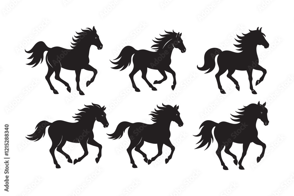 Horse silhouette Vector Bundle illustration Horse silhouette Vector Bundle illustration