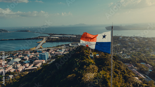 Panama flag on Ancon hill