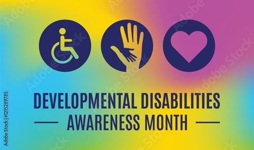 Developmental Disabilities awareness month is observed every year in March, design concept background 