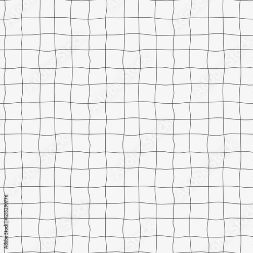Hand drawn windowpane seamless pattern. Notebook cross print. Vector background